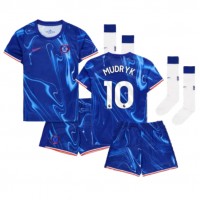 Camiseta Chelsea Mykhailo Mudryk #10 Primera Equipación Replica 2024-25 para niños mangas cortas (+ Pantalones cortos)